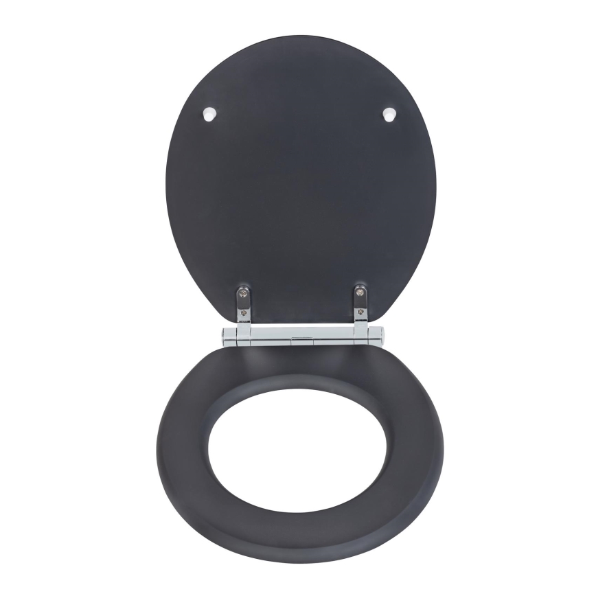 WENKO 25218100-WC asiento para inodoro MORRA 35x42 cm antracita/plata