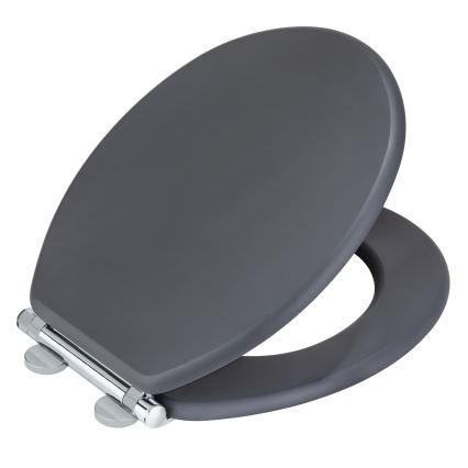 WENKO 25218100-WC asiento para inodoro MORRA 35x42 cm antracita/plata