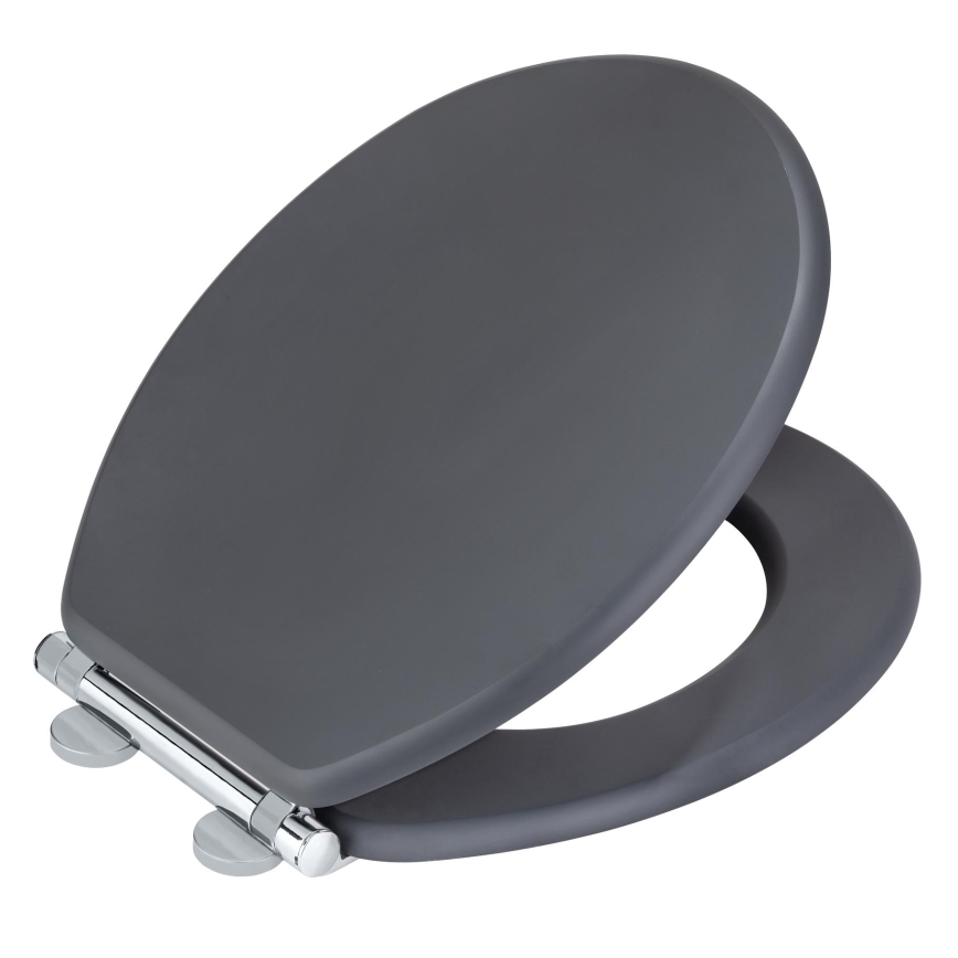 WENKO 25218100-WC asiento para inodoro MORRA 35x42 cm antracita/plata