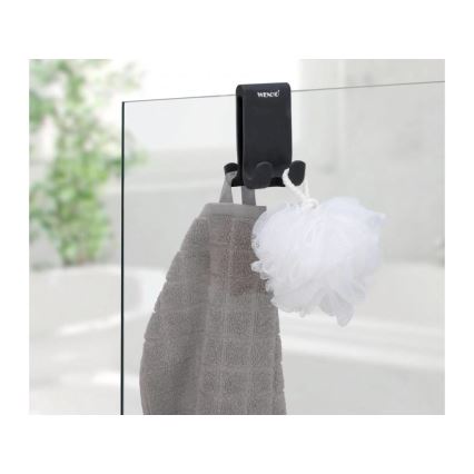 WENKO 25229100-Gancho VERNA DUO 5x9,5 cm negro