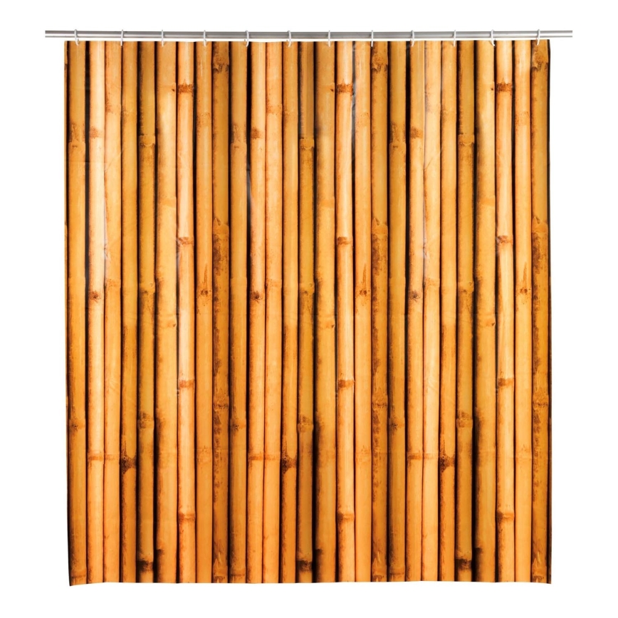 WENKO 25233100 - Cortina de ducha BAMBUSA 180x200 cm marrón