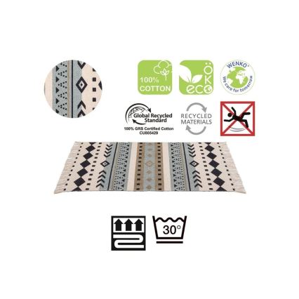 WENKO 25277100-Alfombrilla de algodón reciclado 80x50 cm multicolor