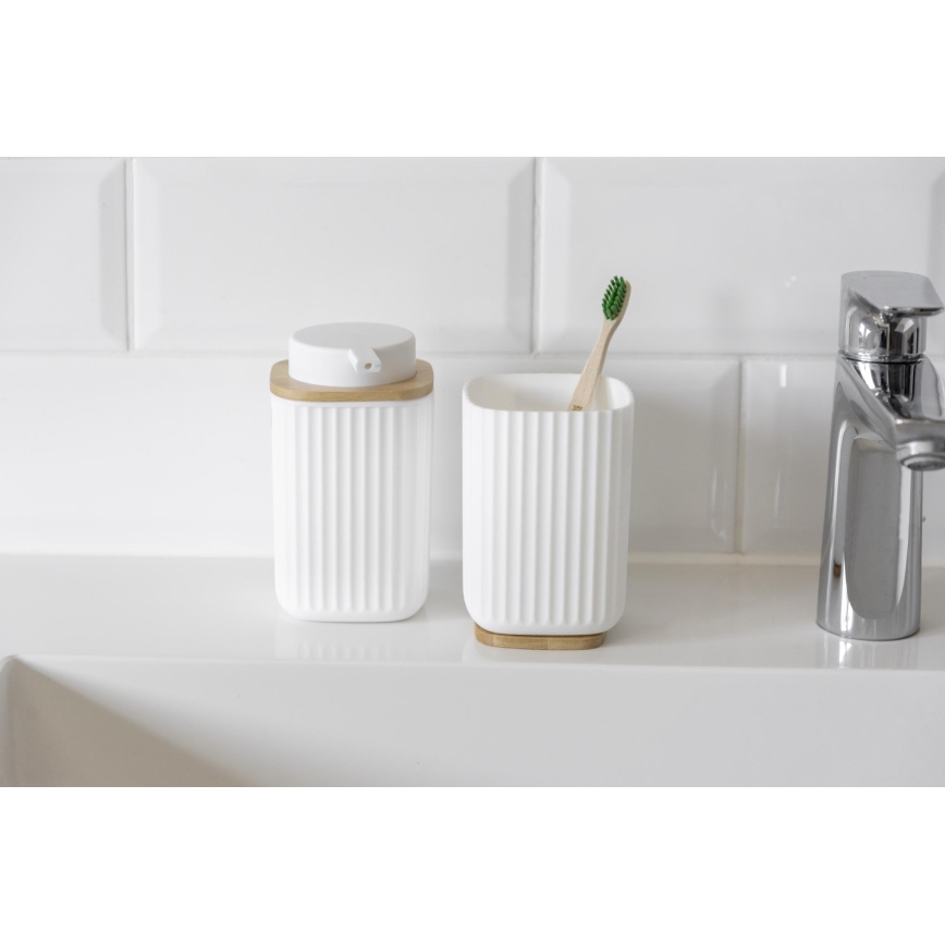 WENKO 25293100 - Vaso ROTELLO 8,5 x 11 cm blanco/marrón