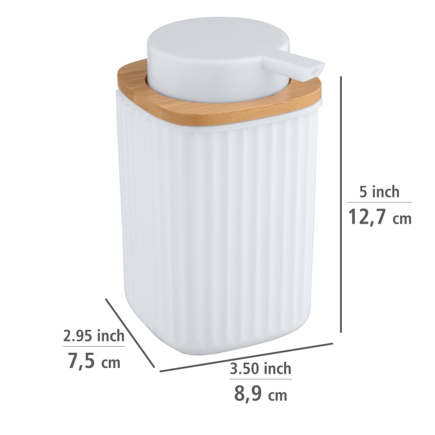WENKO 25294100 - Dispensador de jabón ROTELLO 8,9x12,7 cm blanco/marrón