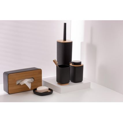 WENKO 25297100 - Vaso para cepillo de dientes ROTELLO 8,5x11 cm negro/marrón