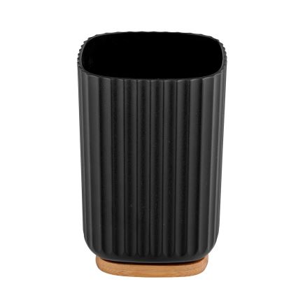 WENKO 25297100 - Vaso para cepillo de dientes ROTELLO 8,5x11 cm negro/marrón