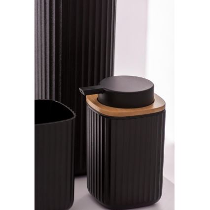 WENKO 25298100 - Dispensador de jabón ROTELLO 8,9x12,7 cm negro/marrón