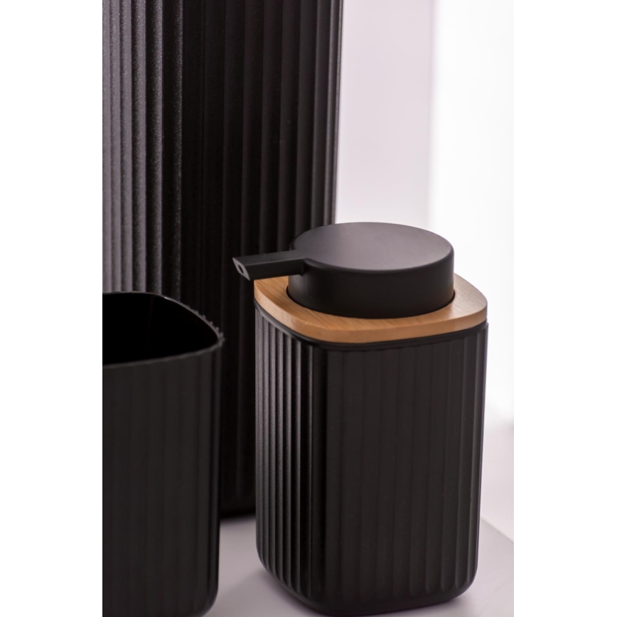 WENKO 25298100 - Dispensador de jabón ROTELLO 8,9x12,7 cm negro/marrón