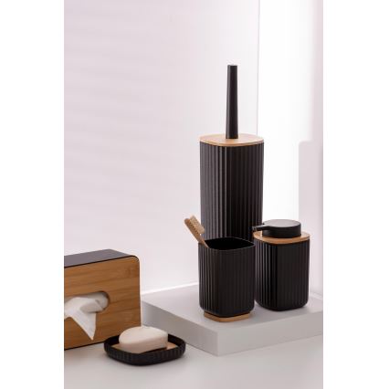 WENKO 25298100 - Dispensador de jabón ROTELLO 8,9x12,7 cm negro/marrón