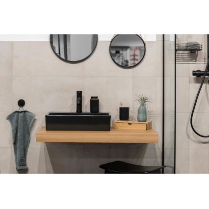 WENKO 25298100 - Dispensador de jabón ROTELLO 8,9x12,7 cm negro/marrón