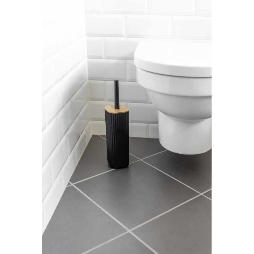 WENKO 25304100 - Set para WC ROTELLO 10x36 cm negro/marrón