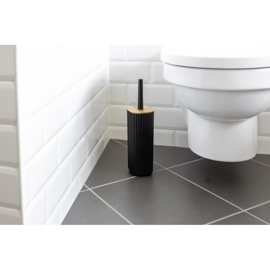 WENKO 25304100 - Set para WC ROTELLO 10x36 cm negro/marrón