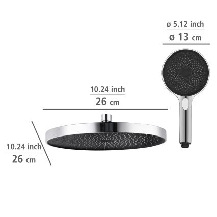 WENKO 25312100 - Columna de ducha SOFTWATER 12x120 cm cromo brillante