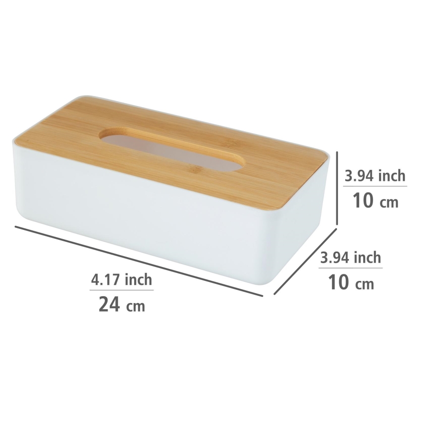 WENKO 25318100 - Caja organizadora de cosméticos ROTELLO 24x12,7 cm blanco/marrón