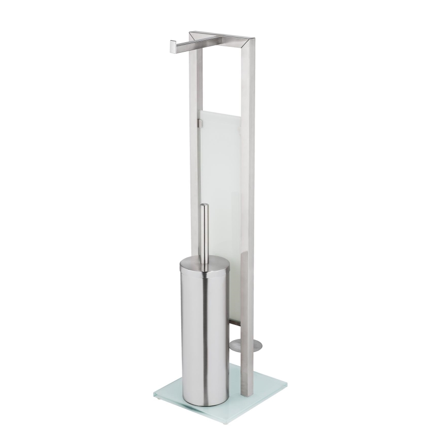 WENKO 25399100 - Escobilla para inodoro RIVALTA 18x70 cm plateada/blanca/negra
