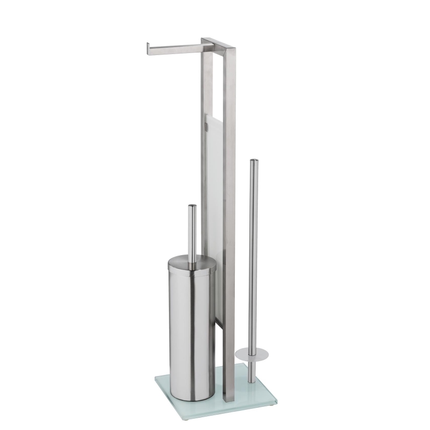 WENKO 25399100 - Escobilla para inodoro RIVALTA 18x70 cm plateada/blanca/negra