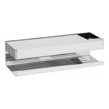 WENKO 25413100-Repisa TURBO-LOC GENOVA SHINE 30 x 10,5 cm plateada