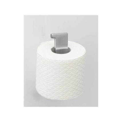 WENKO 25422100 - Soporte para papel higiénico TURBO-LOC GENOVA MATE 15,3x7,6 cm plateado