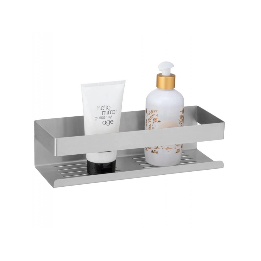 WENKO 25425100 - Estante TURBO-LOC GENOVA MATT 30x10,5 cm, acabado plateado mate