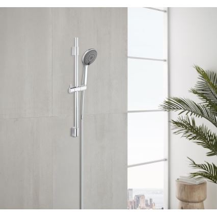 WENKO 25452100 - Set de ducha SISTEMA DE AHORRO DE AGUA 70 cm plateado