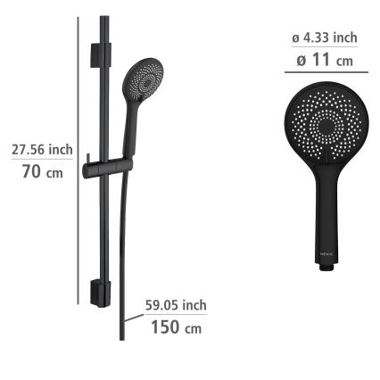 WENKO 25453100 - Set de ducha WATERSAVING SYSTEM 70 cm negro