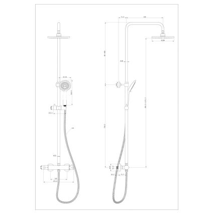 WENKO 25483100 - Sistema de ducha WATERSAVING SYSTEM de 120 cm, cromo brillante