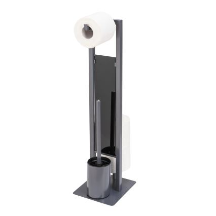 WENKO 25552100 - Escobilla para WC RIVALTA 18x70 cm gris/negro