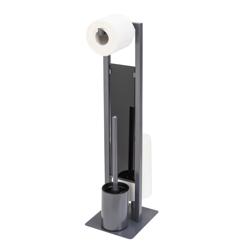 WENKO 25552100 - Escobilla para WC RIVALTA 18x70 cm gris/negro