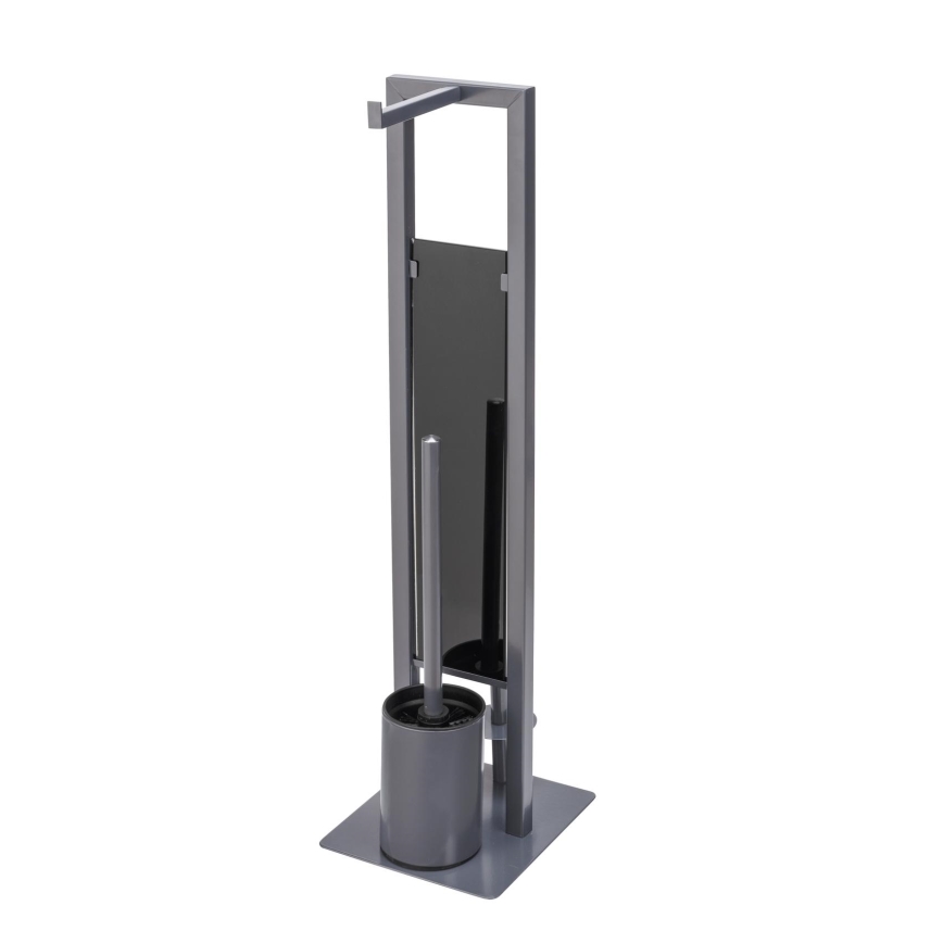 WENKO 25552100 - Escobilla para WC RIVALTA 18x70 cm gris/negro