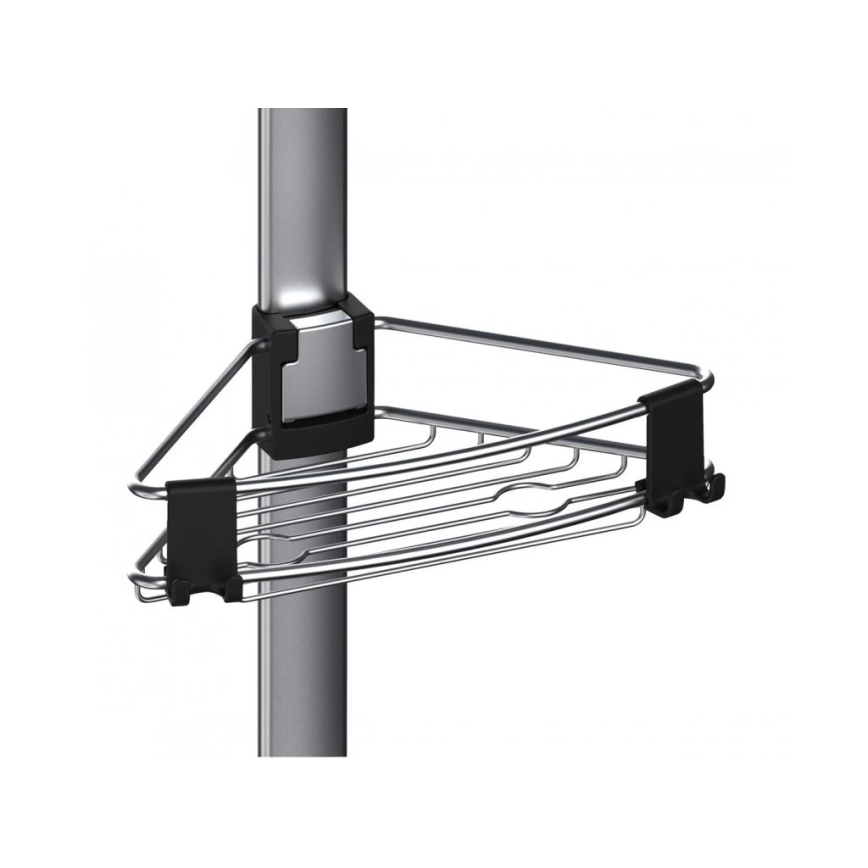 WENKO 25556100-Estantería de esquina PURIO 35,5x280 cm plateado/gris