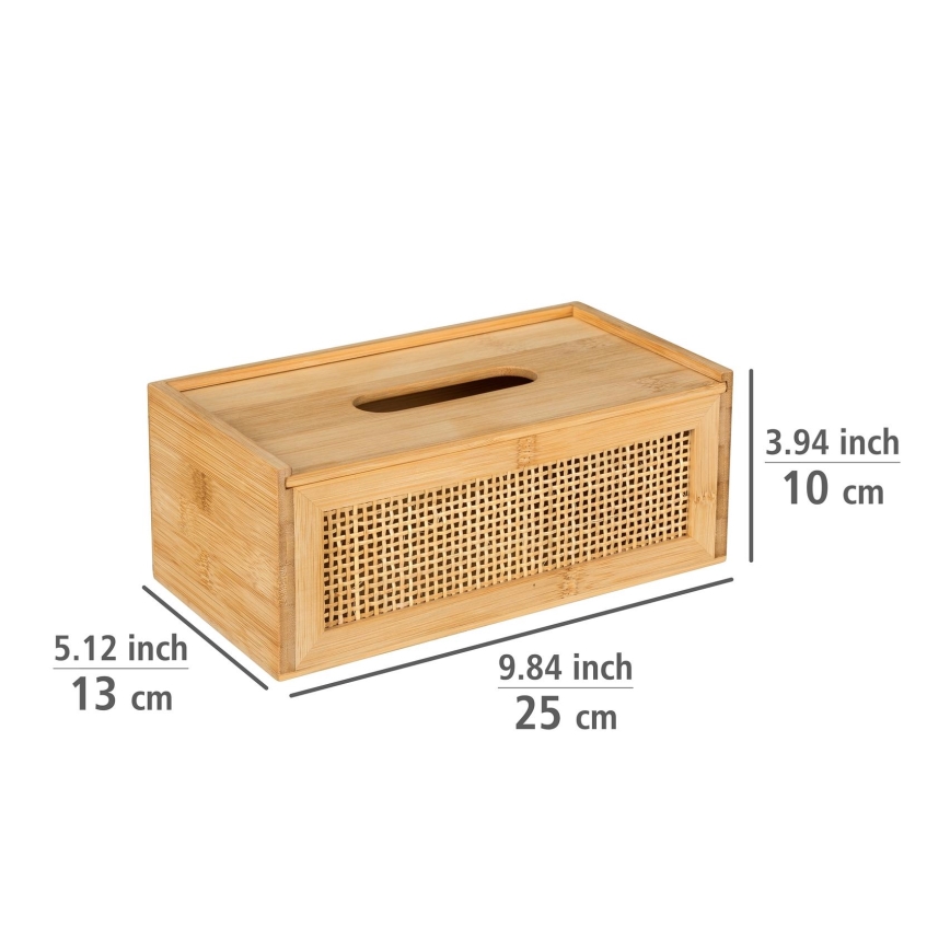 WENKO 25607100 - Dispensador de pañuelos ALLEGRE 25x13 cm marrón