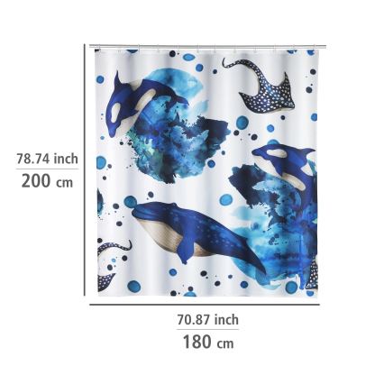 WENKO 25749100 - Cortina de ducha AQUARIS 180x200 cm multicolor