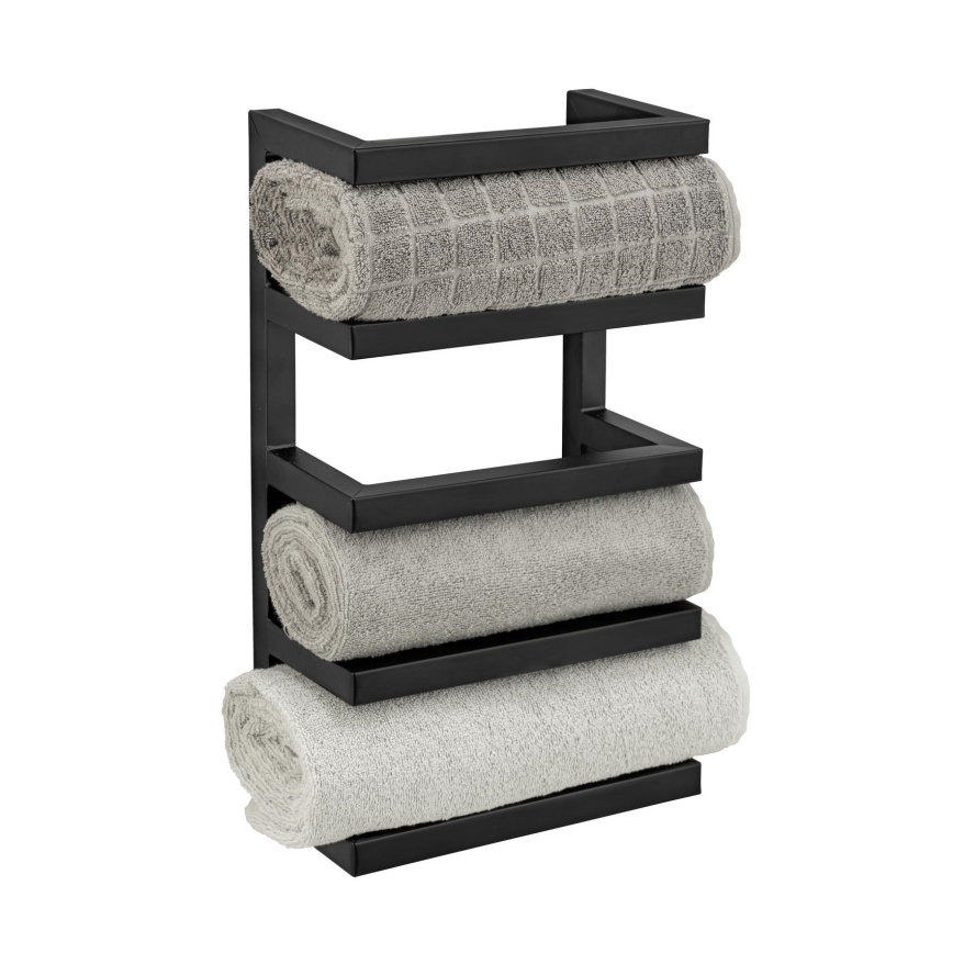 WENKO 25780100 - Toallero de pie FONDIRO 24x42 cm, negro