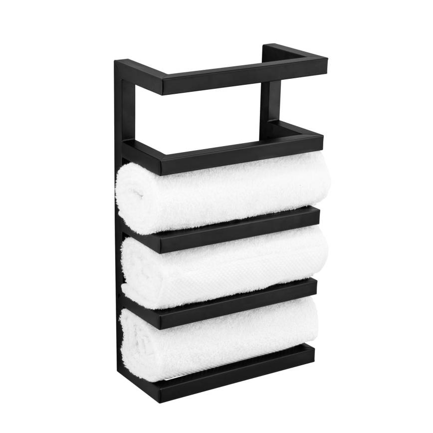 WENKO 25780100 - Toallero de pie FONDIRO 24x42 cm, negro