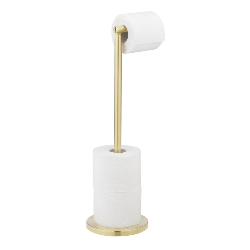 WENKO 25791100 - Soporte para papel higiénico 21x55 cm dorado/plateado