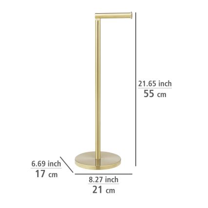 WENKO 25791100 - Soporte para papel higiénico 21x55 cm dorado/plateado