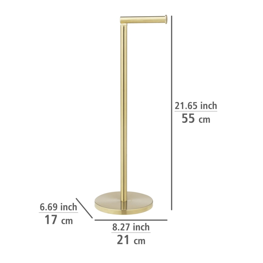 WENKO 25791100 - Soporte para papel higiénico 21x55 cm dorado/plateado