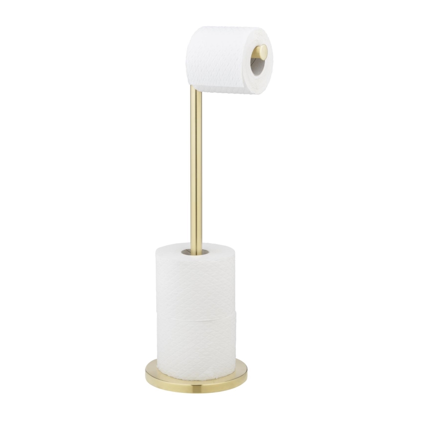WENKO 25791100 - Soporte para papel higiénico 21x55 cm dorado/plateado