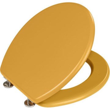 WENKO 25792100 - Asiento de inodoro PRIMA 37x41 cm amarillo/plateado