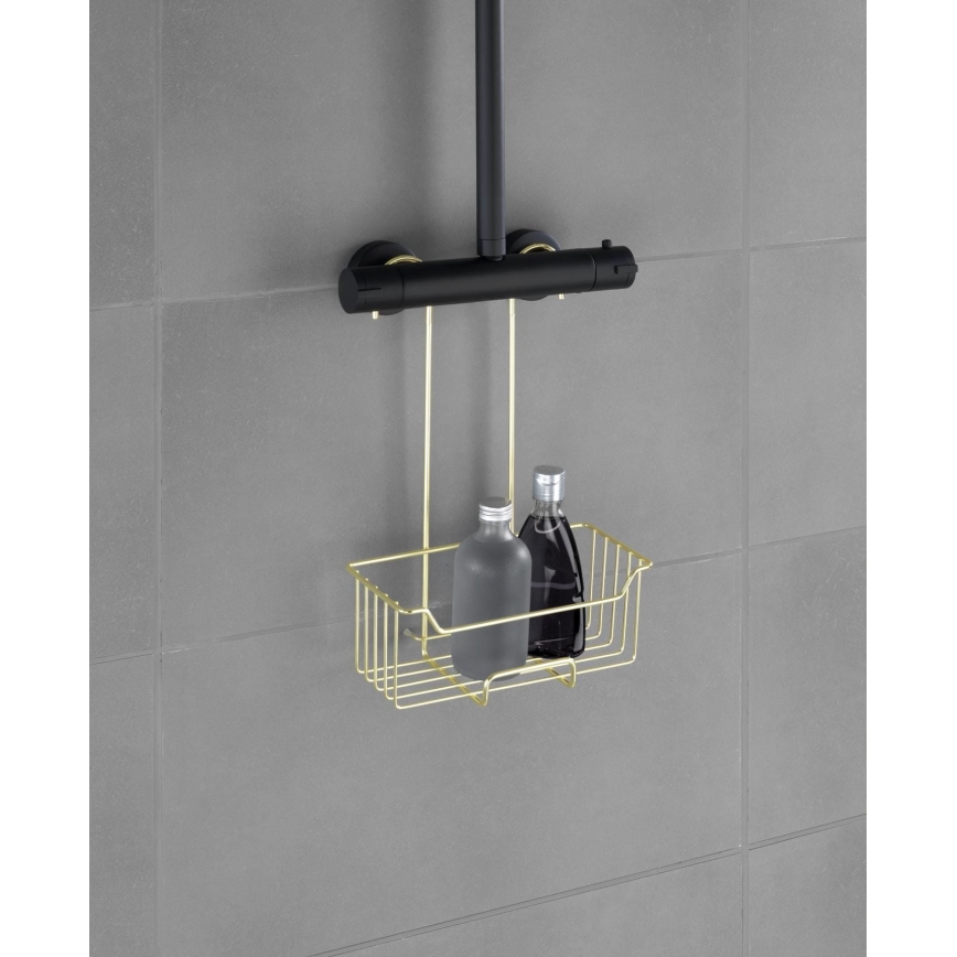 WENKO 25937100 - Cesta de ducha MILO 25x36 cm acero inoxidable/dorado/transparente