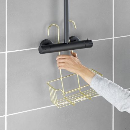WENKO 25937100 - Cesta de ducha MILO 25x36 cm acero inoxidable/dorado/transparente