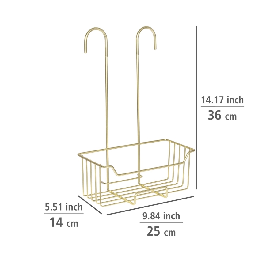 WENKO 25937100 - Cesta de ducha MILO 25x36 cm acero inoxidable/dorado/transparente
