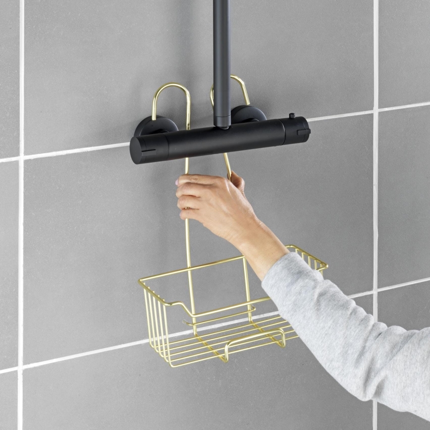 WENKO 25937100 - Cesta de ducha MILO 25x36 cm acero inoxidable/dorado/transparente