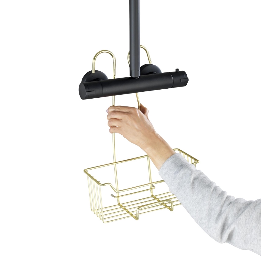 WENKO 25937100 - Cesta de ducha MILO 25x36 cm acero inoxidable/dorado/transparente