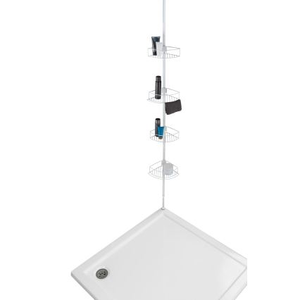 WENKO 26015100 - Estante de esquina DOLCEDO 31x230 cm acero inoxidable/blanco