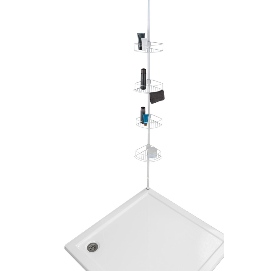 WENKO 26015100 - Estante de esquina DOLCEDO 31x230 cm acero inoxidable/blanco