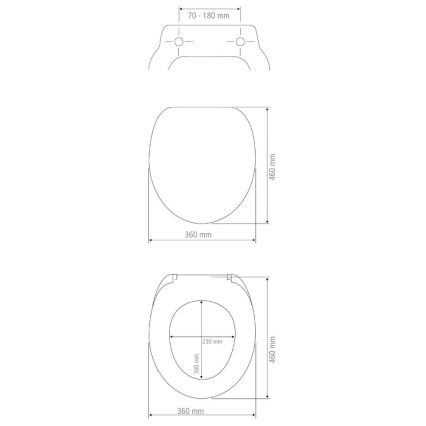 WENKO 26029100 - Asiento para inodoro GALATI 46x36 cm negro