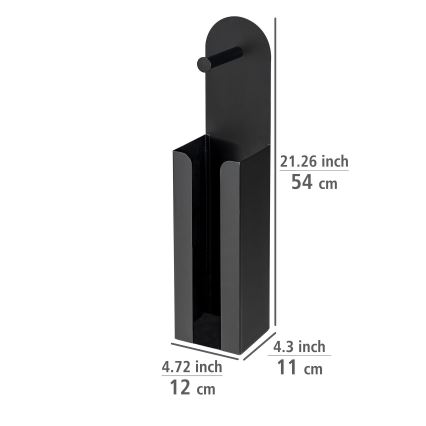 WENKO 26059100 - Soporte para rollos AGIRA 12x54 cm negro