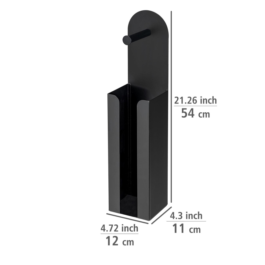 WENKO 26059100 - Soporte para rollos AGIRA 12x54 cm negro