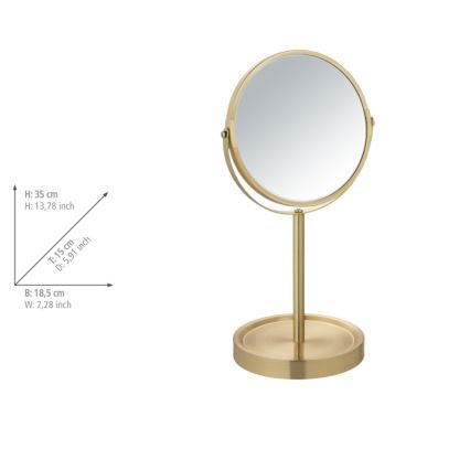 WENKO 26061100 - Espejo ALATA 18,5x35 cm dorado